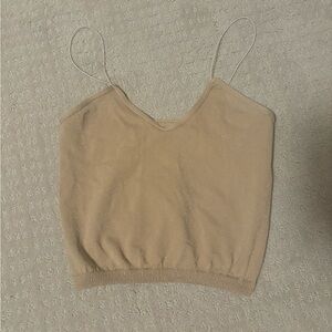 Free People nude/gold sparkle tank